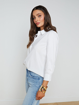 Daniella Cotton-Blend Blouse blouse L'AGENCE Sale