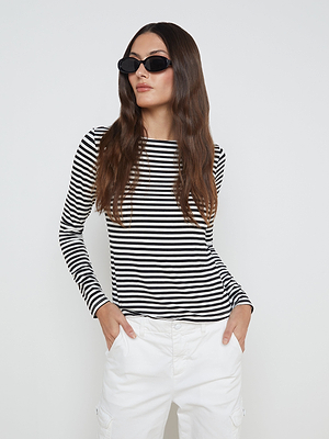 Tess Long Sleeve Tee tee shirt L'AGENCE   