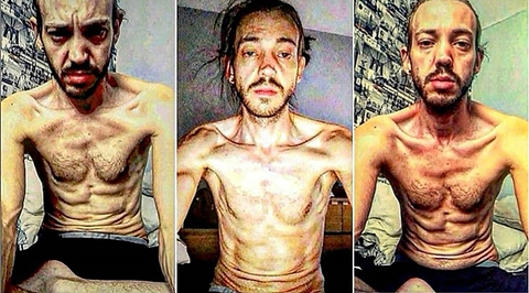 Thomas Delaney at the worst of his addiction 