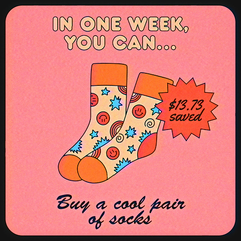 How much money you save when you quit smoking: buy a cool pair of socks in one week