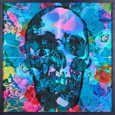 Psychedelic Skull Blue