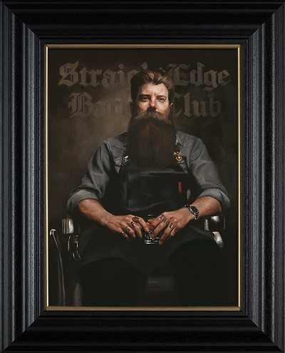 Straight Edge Barber Club (Framed)