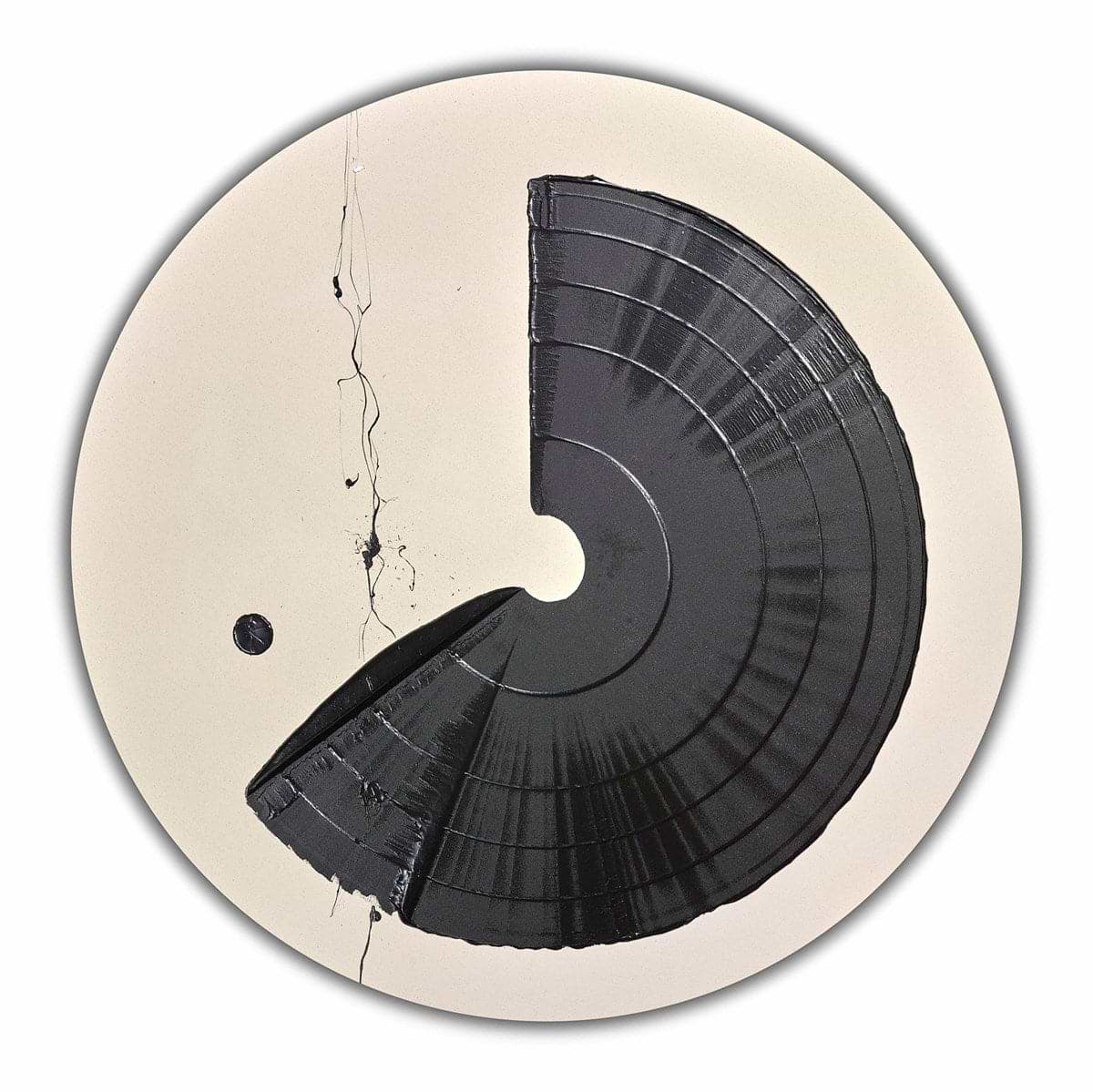 Large Brushstroke Circle Black