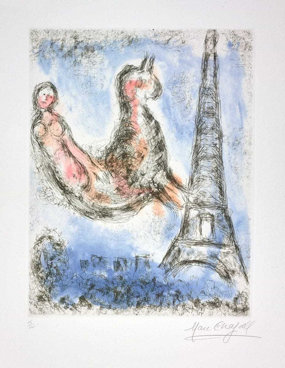 額　Marc　CHAGALL　MA884 Marc Chagall, L' ange au chandelier (Angel with Candlestick