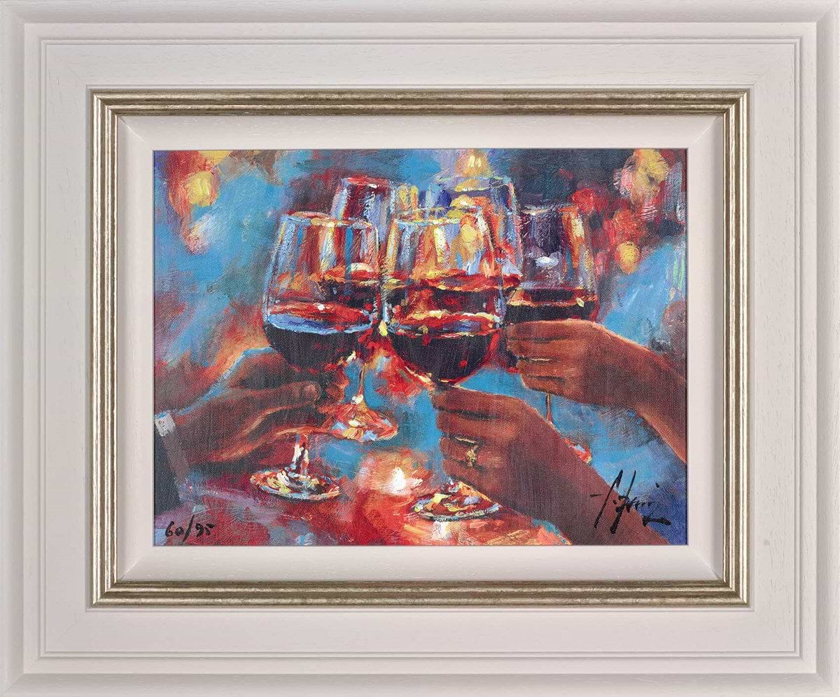 Wine And Blue Lights Red