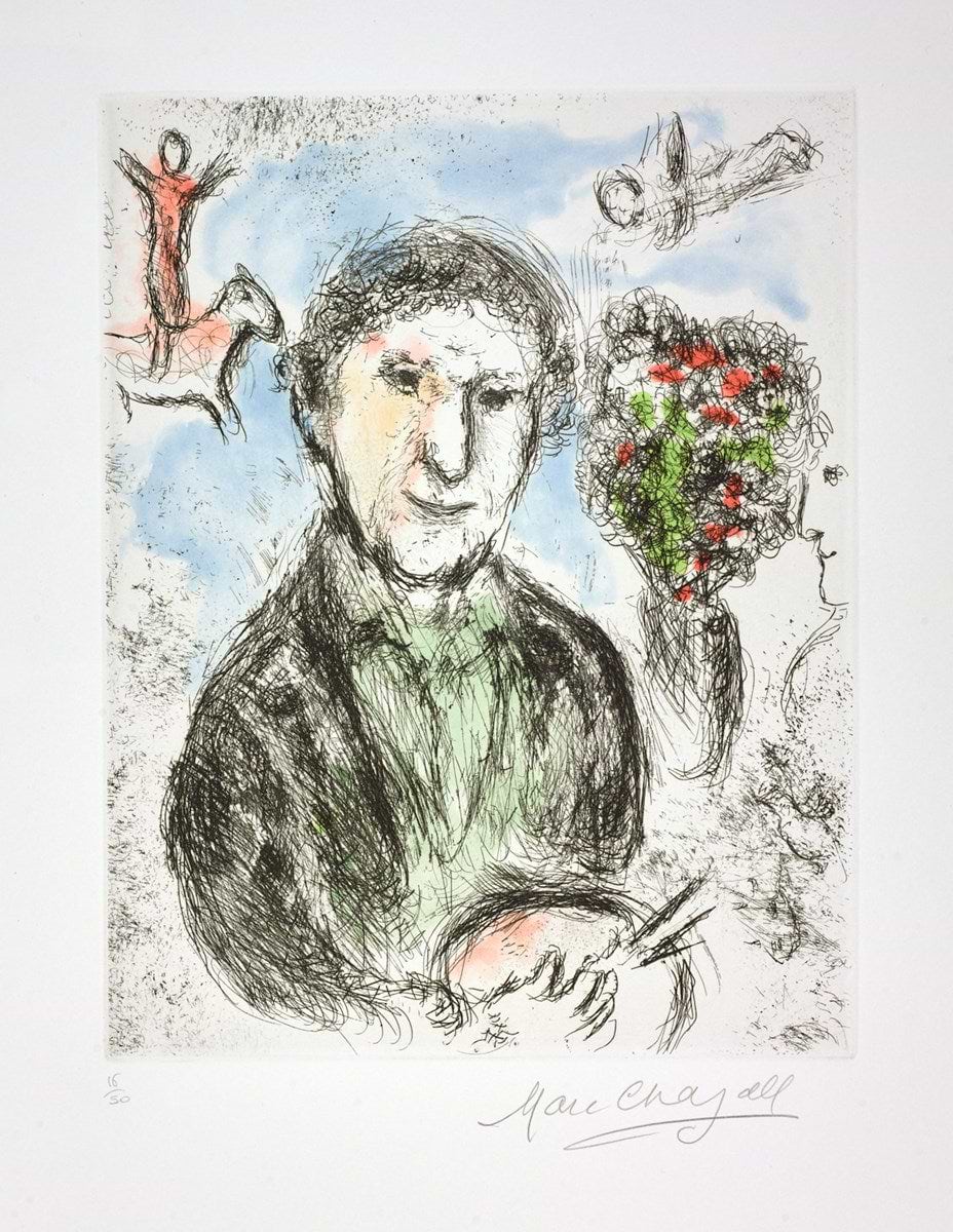 Double Visage Gris | Marc Chagall – Clarendon Fine Art