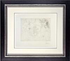 Jeune Femme au Chapeau péchant par pensée, from 347 Series 24/50 (Framed)