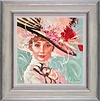 Audrey Hepburn With Large Hat (Flowers) (Framed)