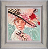Audrey Hepburn With Large Hat (Flowers) (Framed)