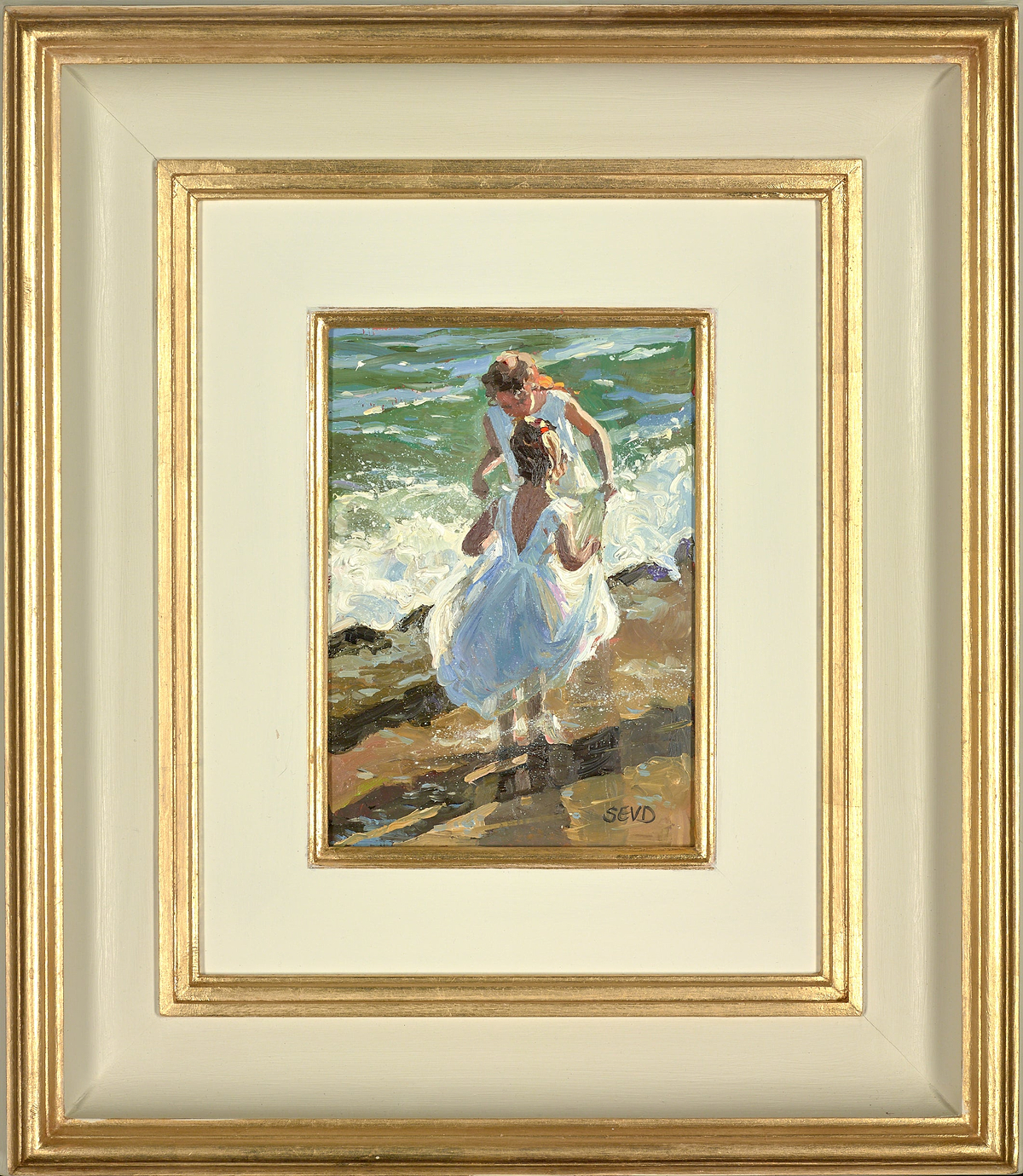 Girls Playing In The Surf