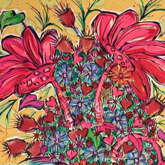 Dancing Flowers And Haring