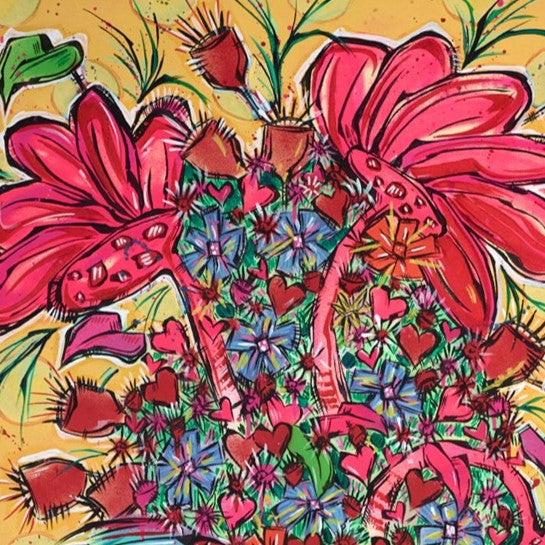 Dancing Flowers And Haring