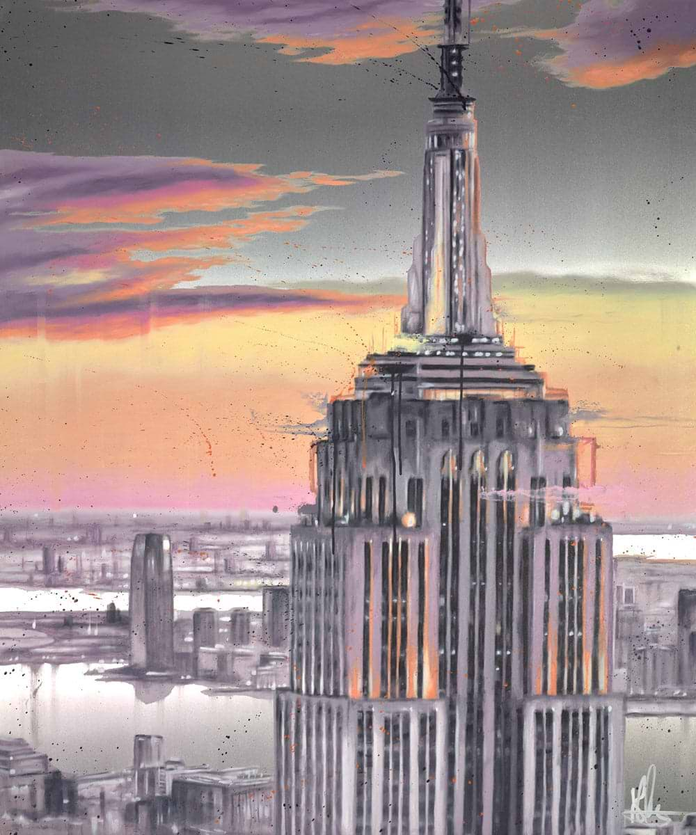 Twin Towers New York buy City Pre 911 Sunset Watercolor Oil Painting Art Print