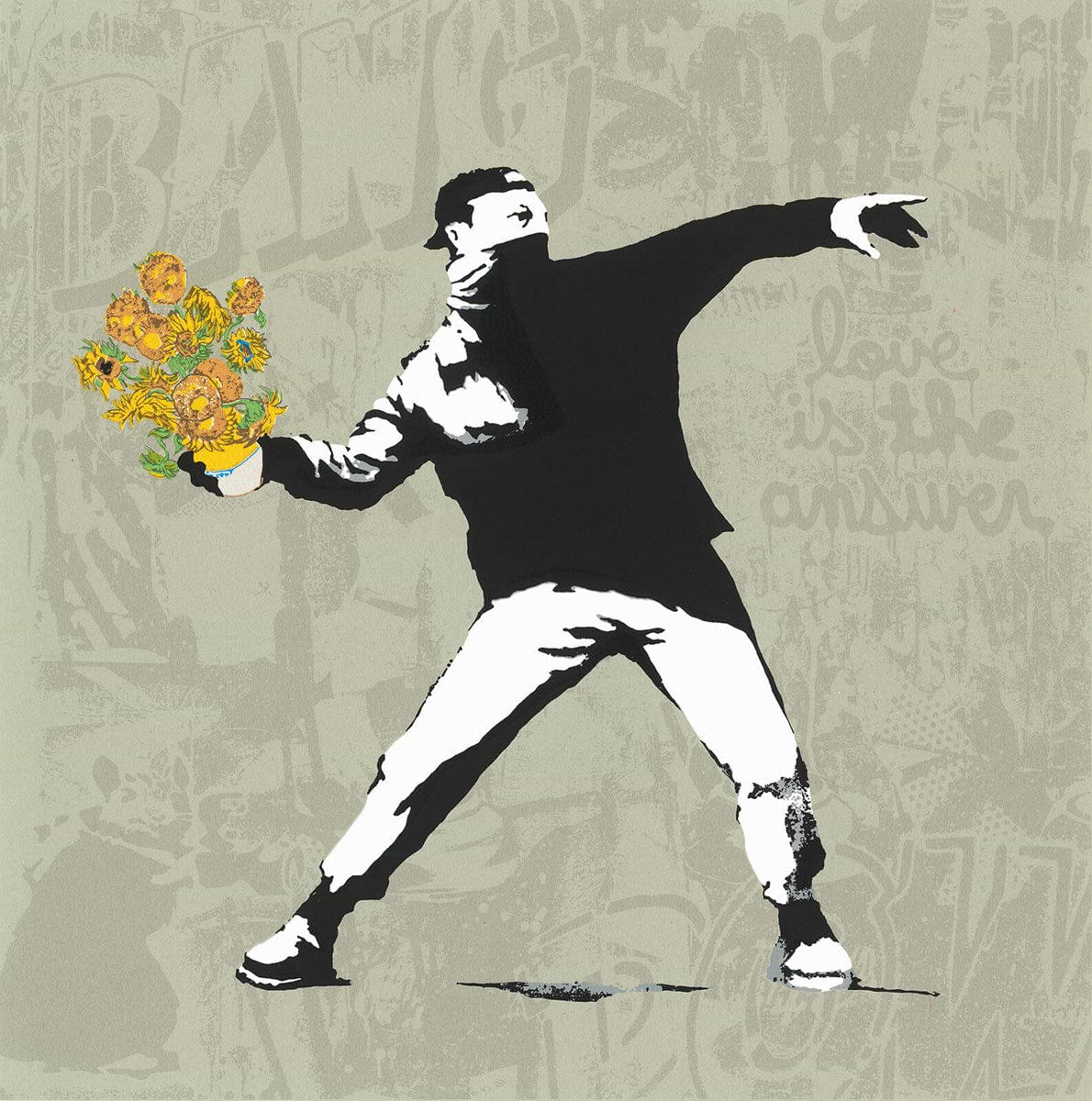 Banksy Flower Thrower | Mr. Brainwash - Clarendon Fine Art