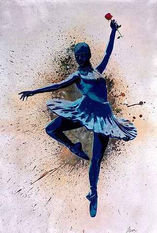 Ballerina Rose (Blue & Silver)