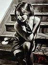 Saba on the Stairs