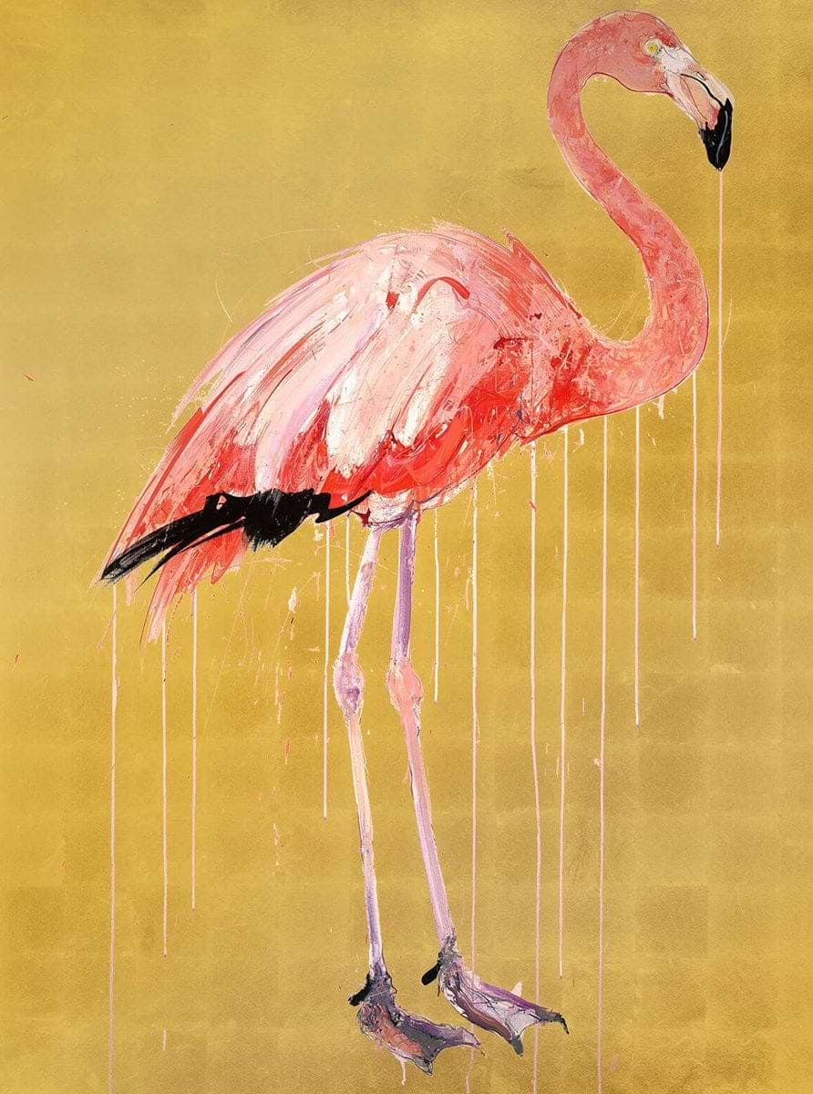 Vintage Original painting Flamingo #2 by M. DEVOE 2024