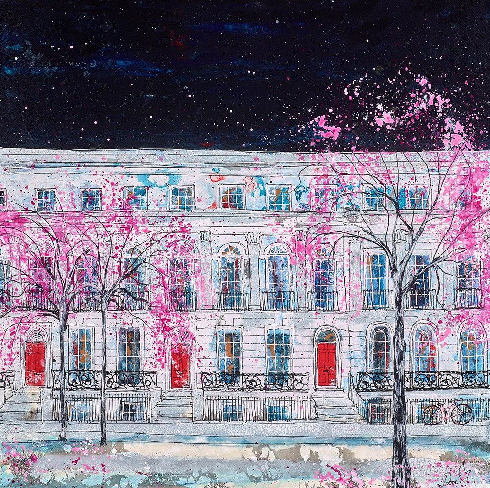 Red Doors And Blossom