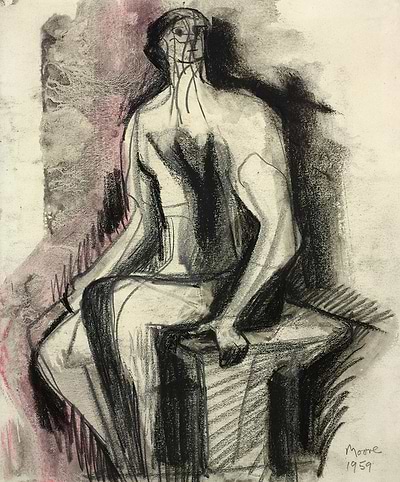 Seated Figure on Bench 1958-1959