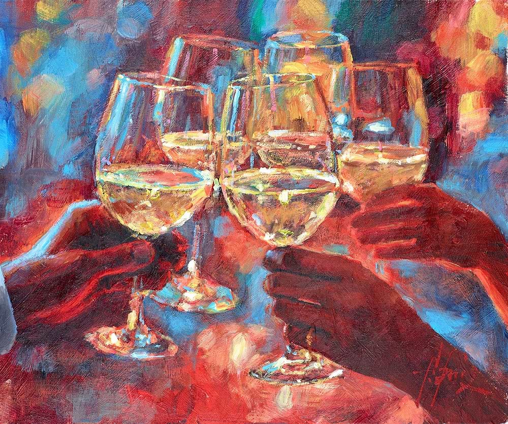 Wine And Blue Lights
