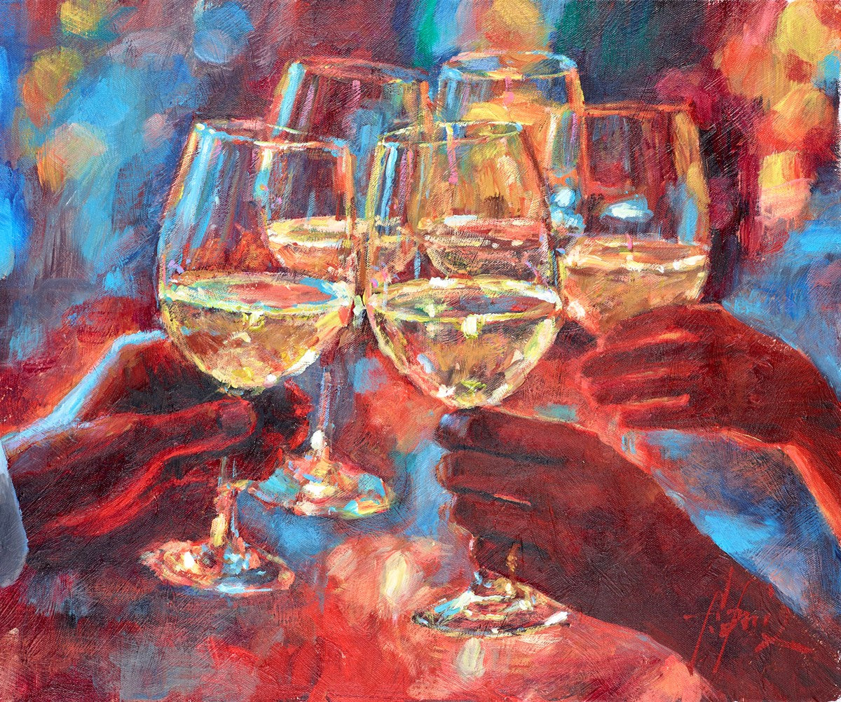 Wine And Blue Lights