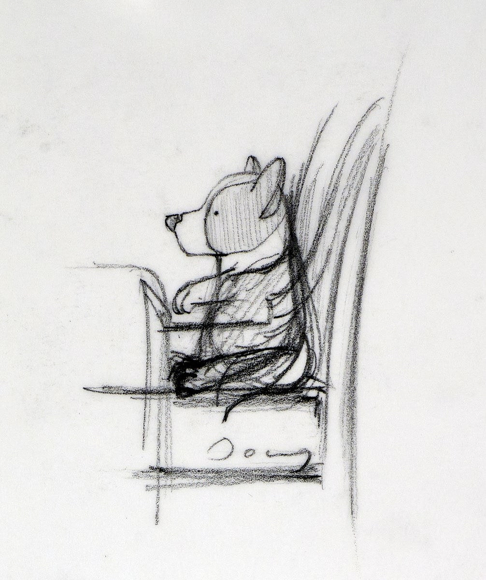 Garden Party Corgi Seated Study