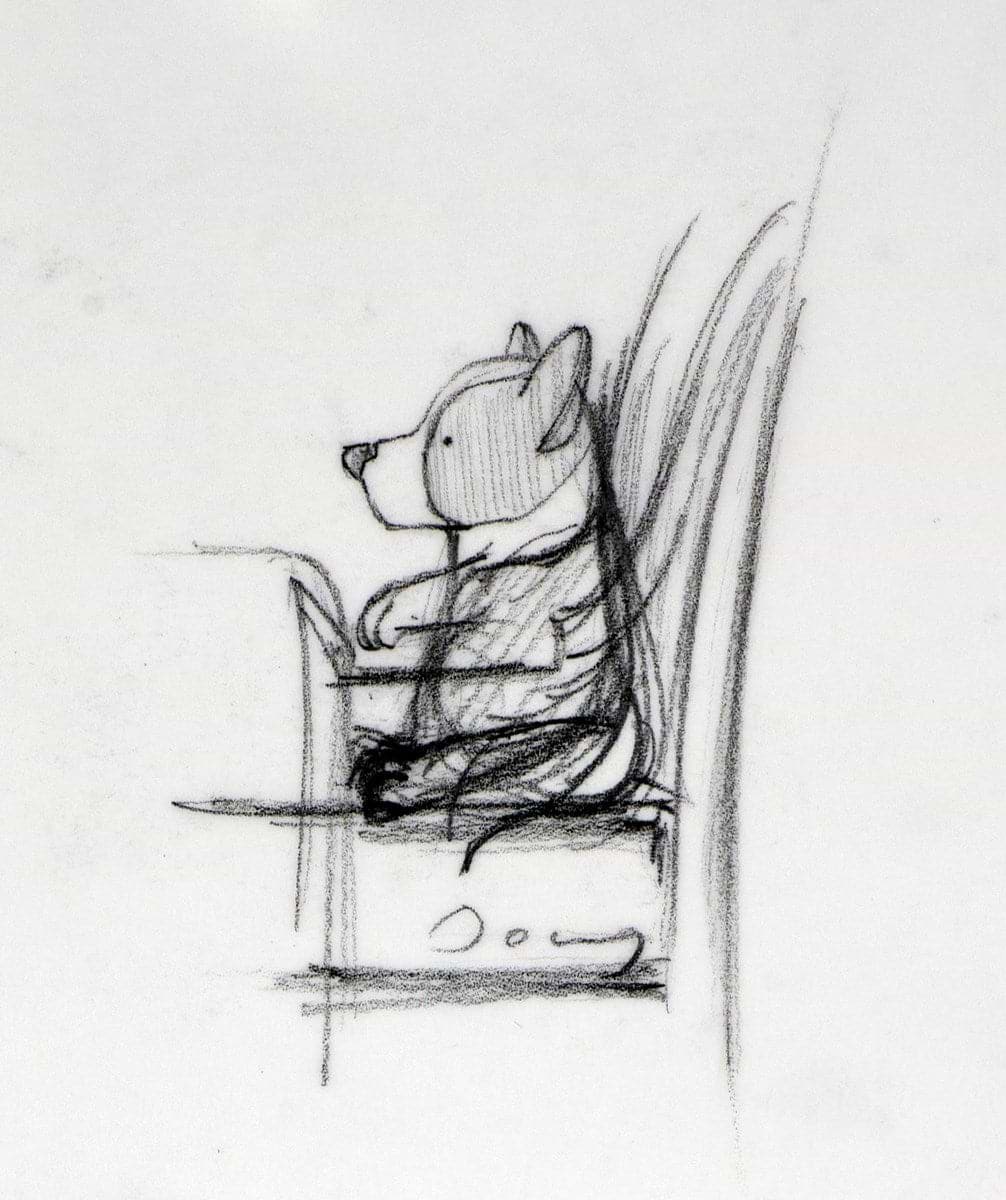 Garden Party Corgi Seated Study