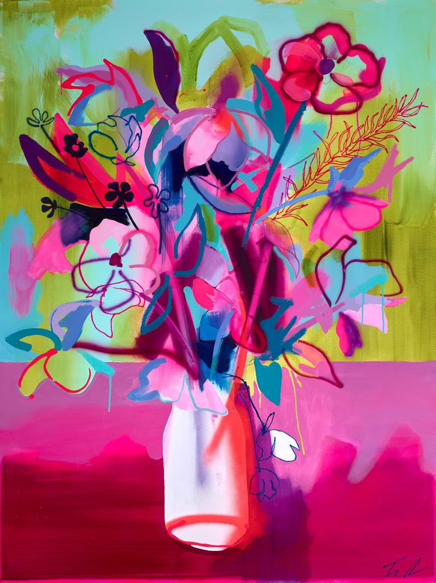 Glass Jar Of Flowers
