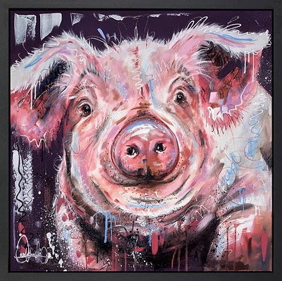 Happy Hog (Framed)
