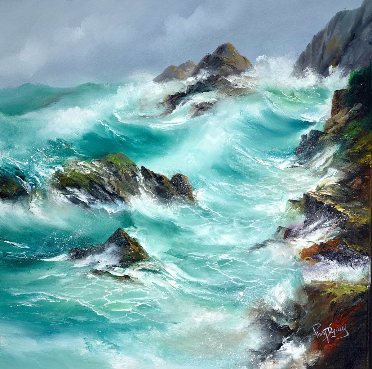 Crashing Turquoise Waves