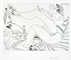Fumeur d'Opium, Femme en Pantoufles sur son Lit et petit Chien
