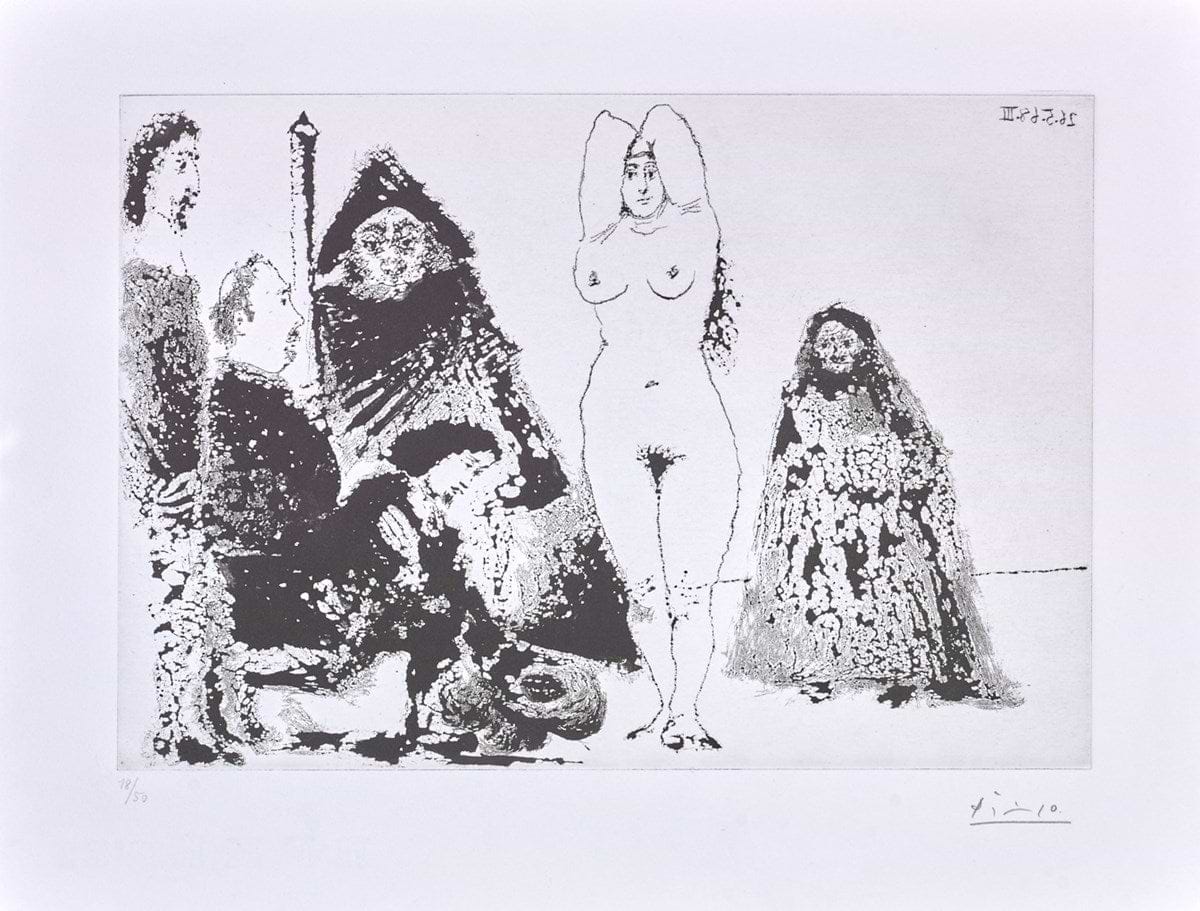 Young Man Kneeling Before Nude With Procuress And Others