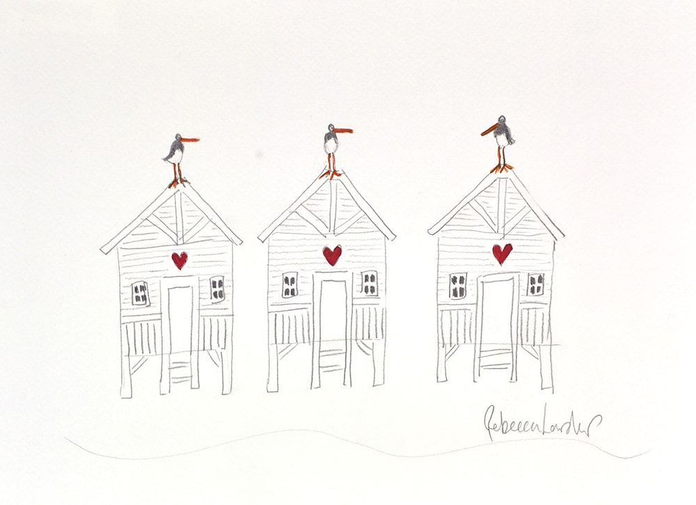 Three Beach Huts (Sketch)