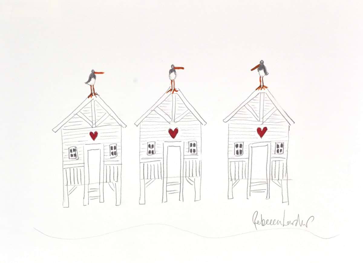 Three Beach Huts (Sketch)