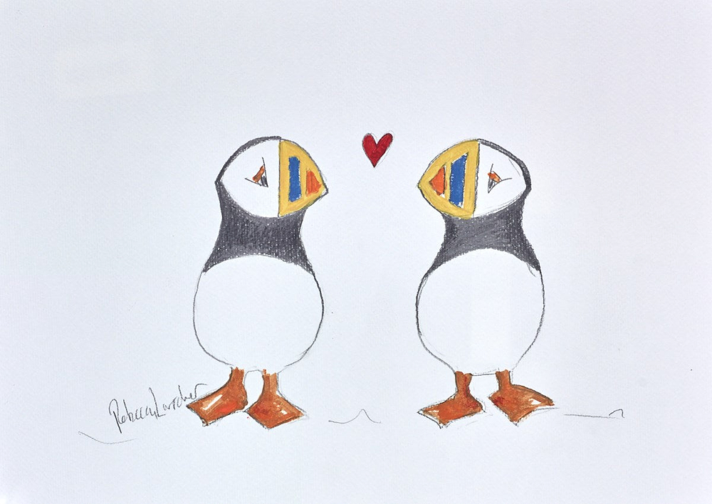 A Pair Of Puffins (Sketch)