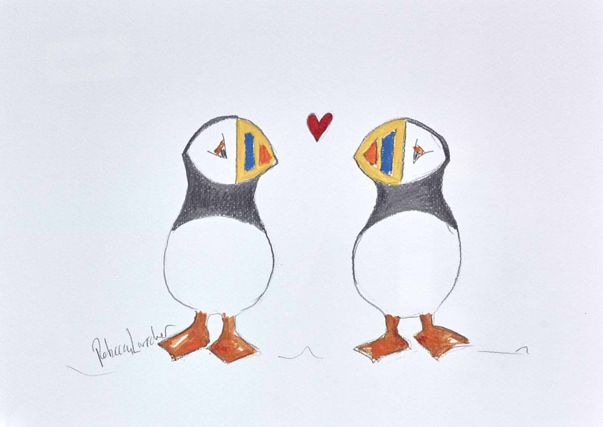 A Pair Of Puffins (Sketch)
