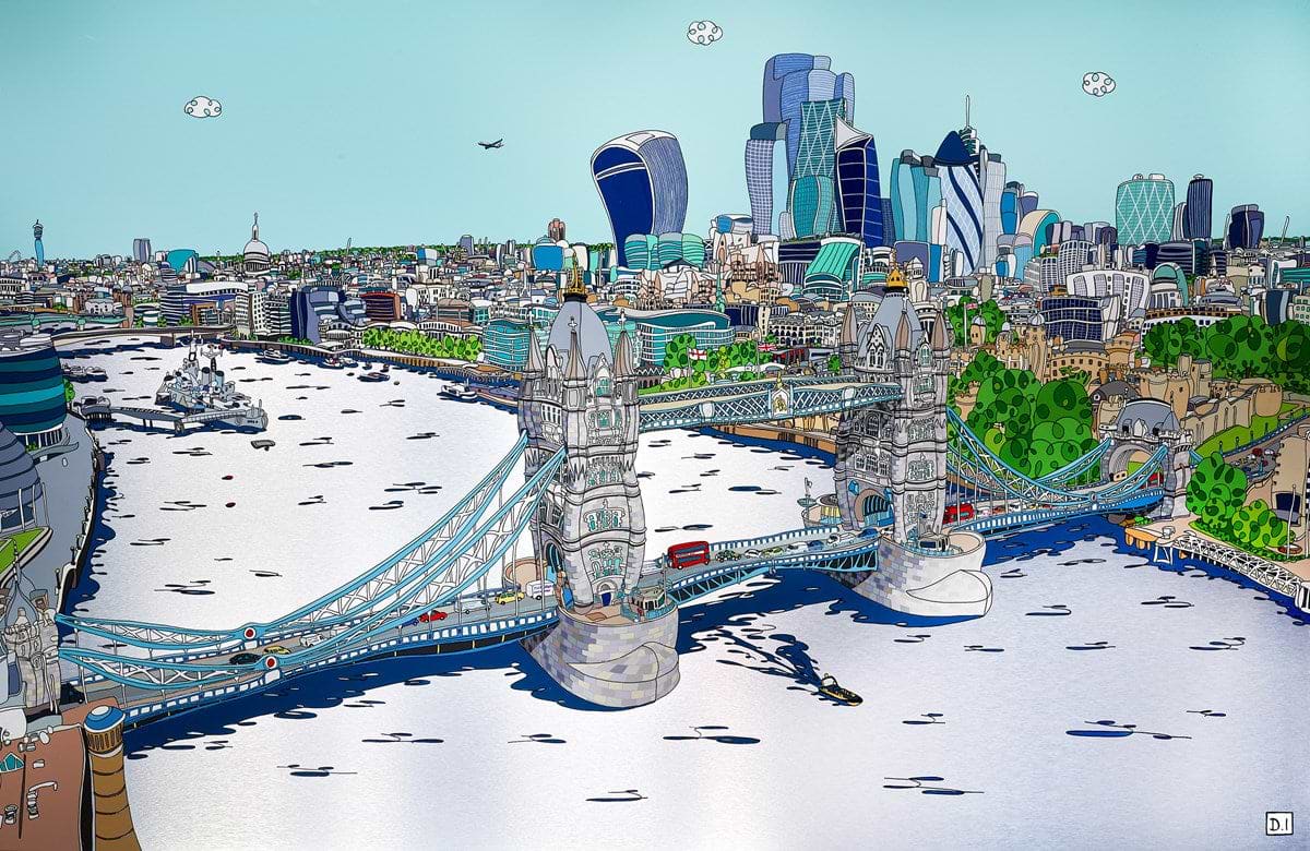 Aerial View Tower Bridge And The City