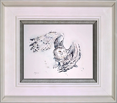 Snow Owl in Flight (Framed)