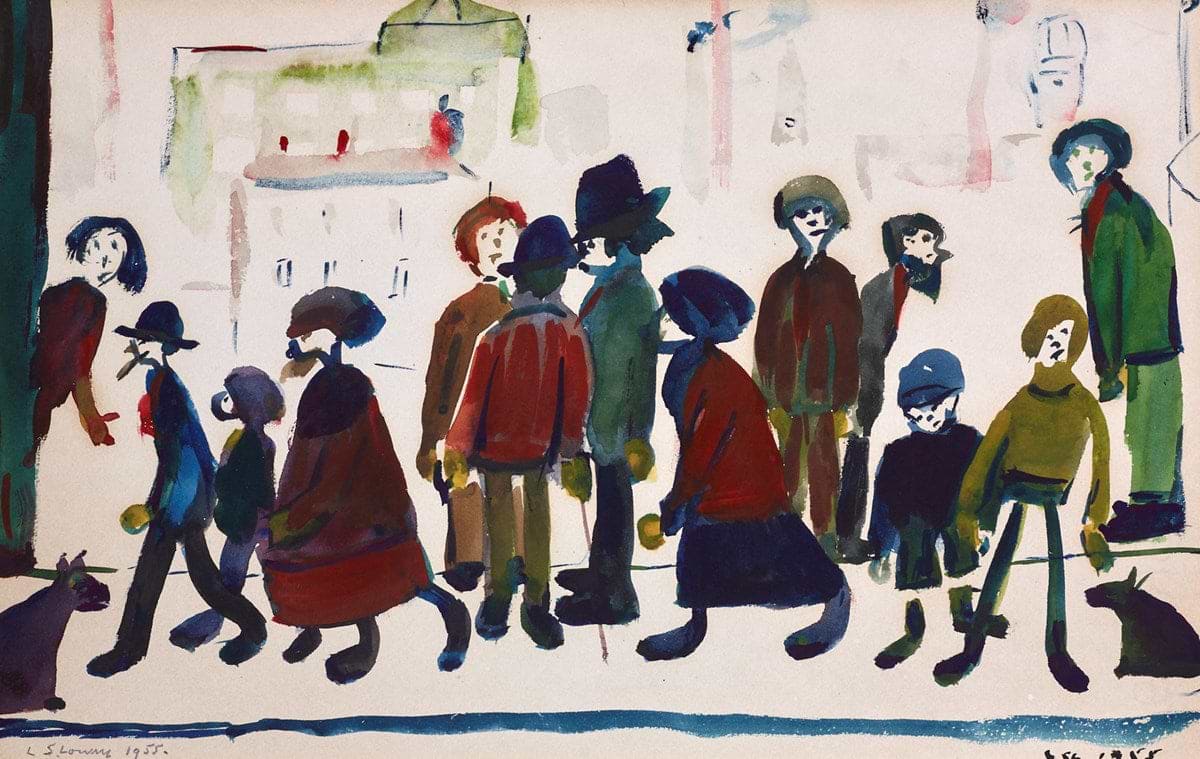People Standing About | L.S. Lowry – Clarendon Fine Art