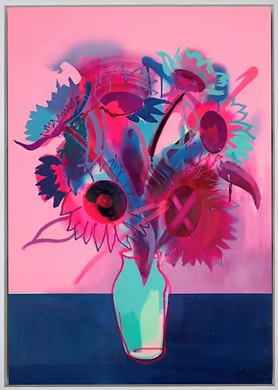 Pink Sunflowers (Framed)
