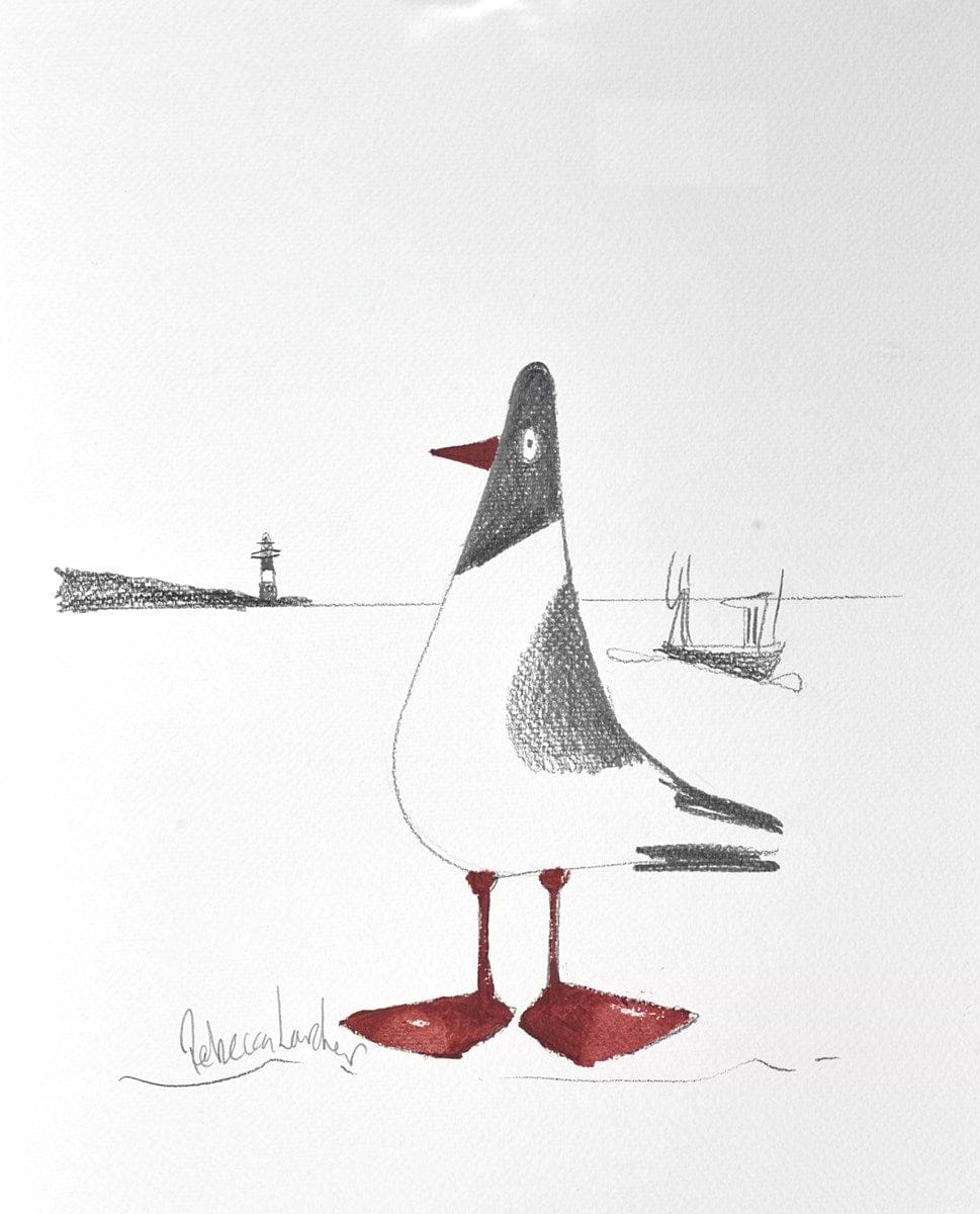 Seagull And Lighthouse (Sketch)