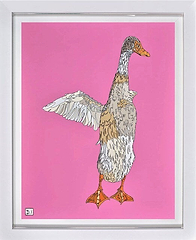 Runner Duck on Pink (Framed)