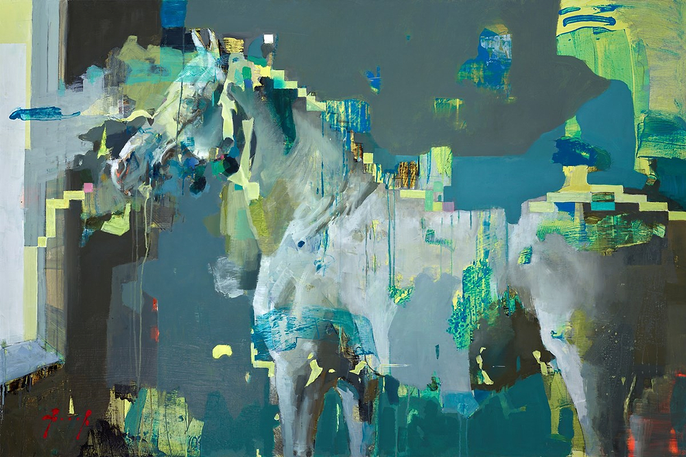 Trance Horse In Deep House With Digital Window