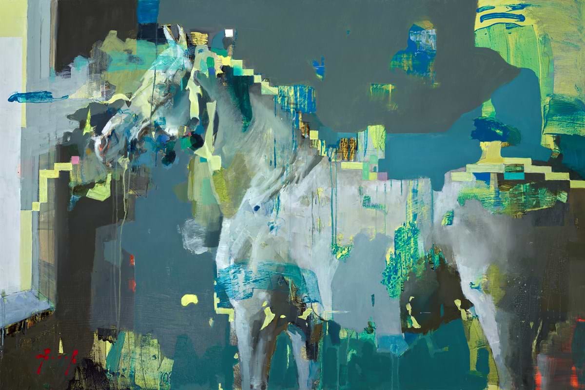 Trance Horse In Deep House With Digital Window