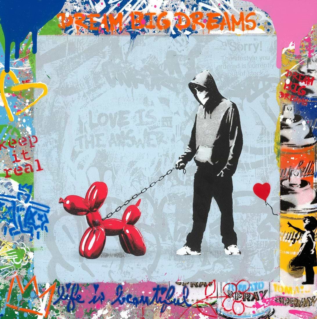 Banksy Dog Walker | Mr. Brainwash - Clarendon Fine Art