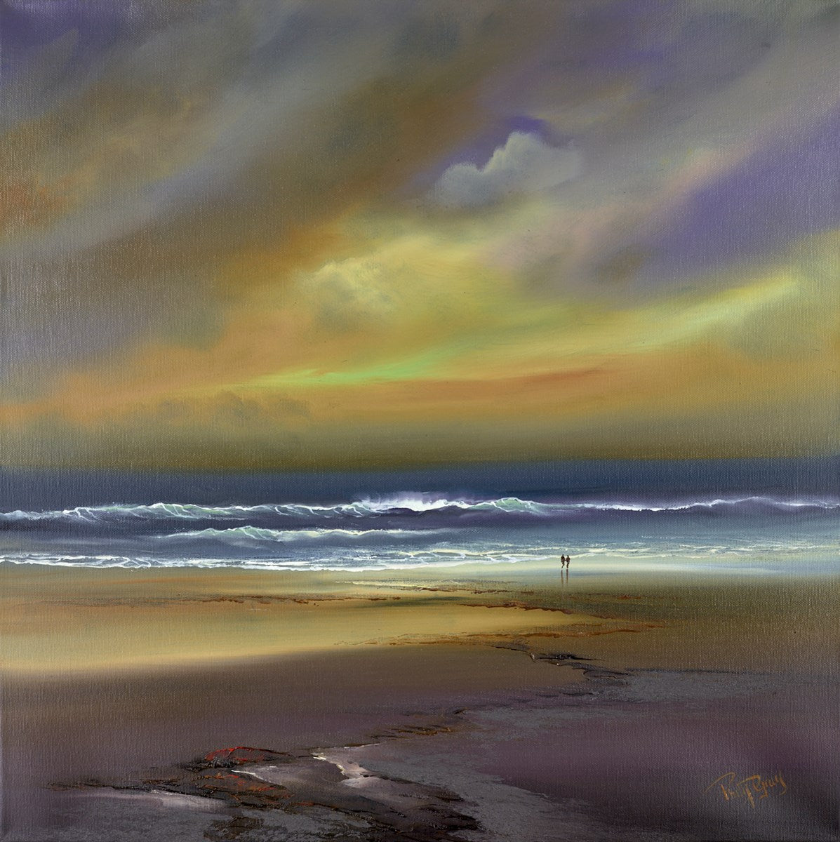 A Stroll Under Stormy Skies