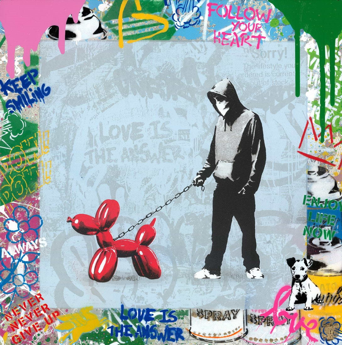 Banksy Dog Walker | Mr. Brainwash – Clarendon Fine Art