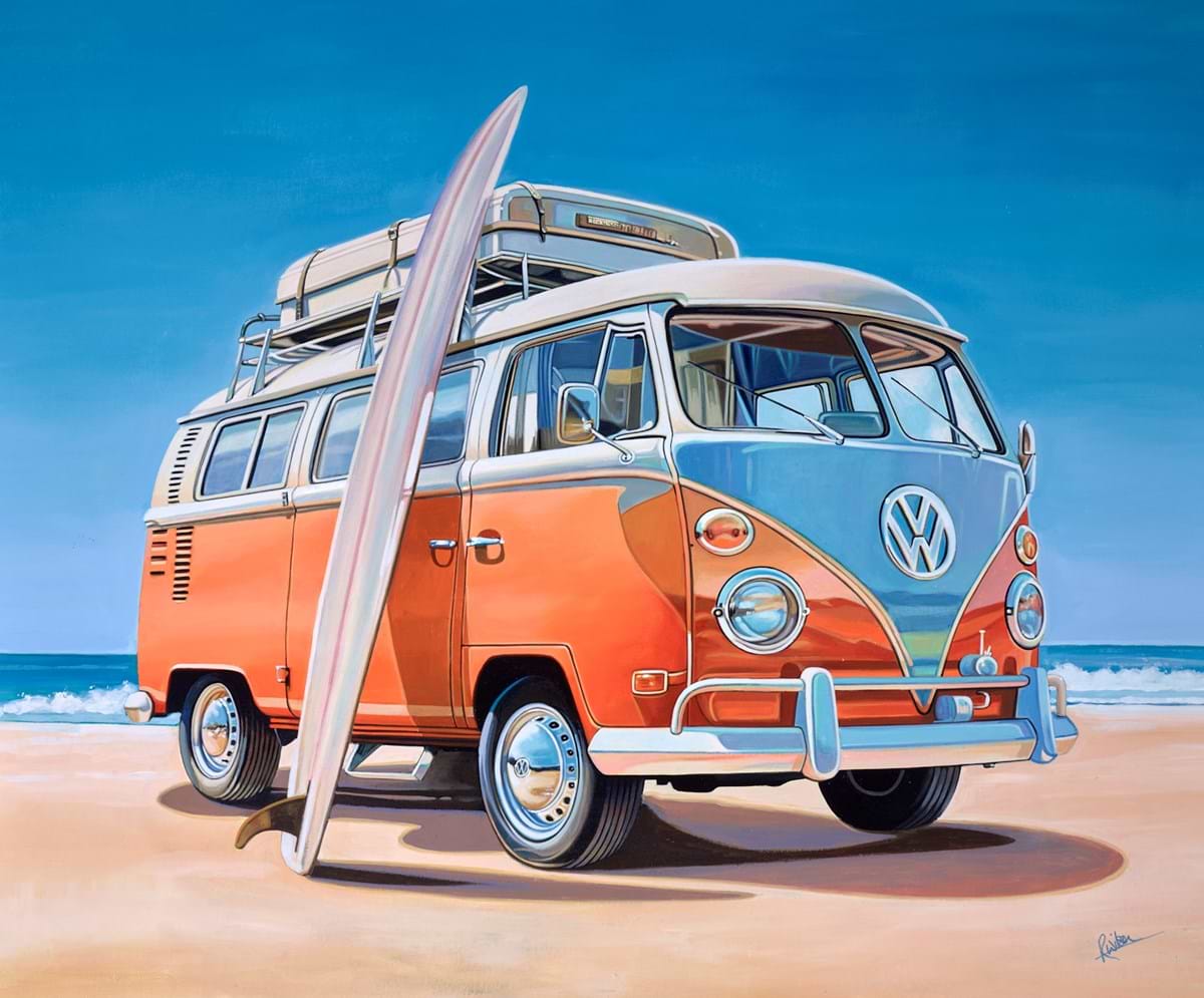 1966 VW Camper Van Roz Wilson Clarendon Fine Art