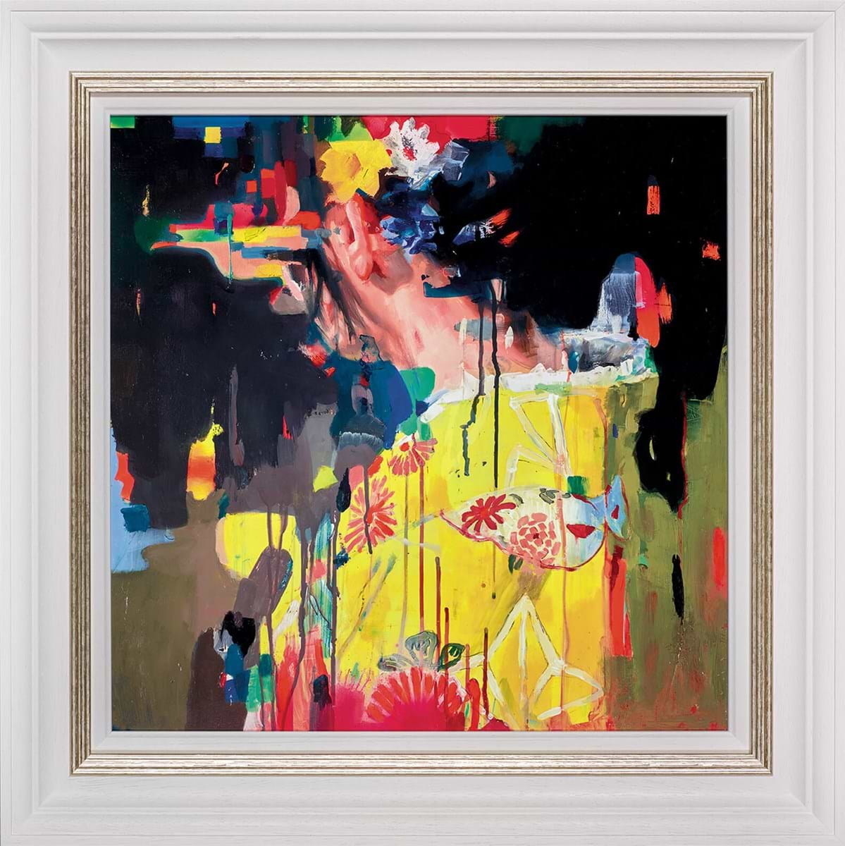 Abstract Watercolor in a retailer neon frame