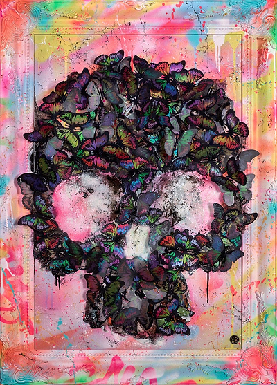Butterfly Skull (multicoloured)